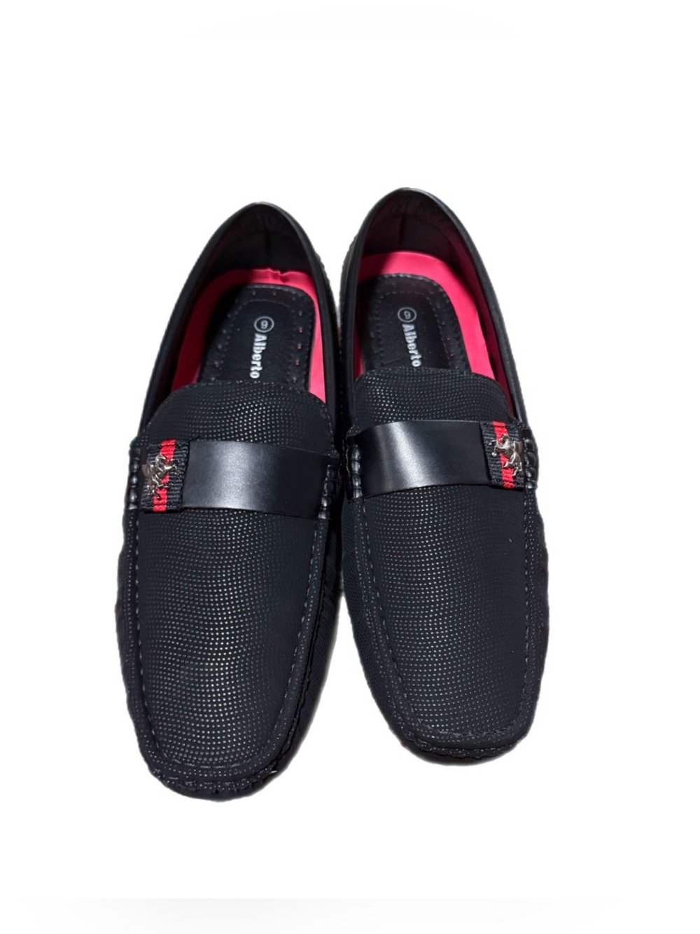 Classic Men’s Black Slip-On Loafers with Red Interior